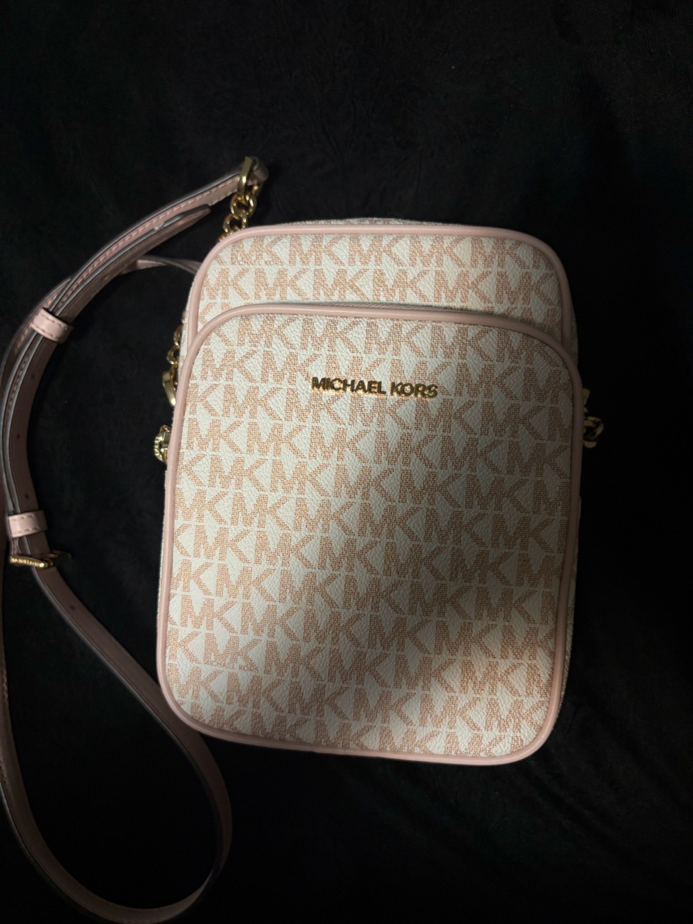 Michael Kors Blush and Cream Signature Crossbody